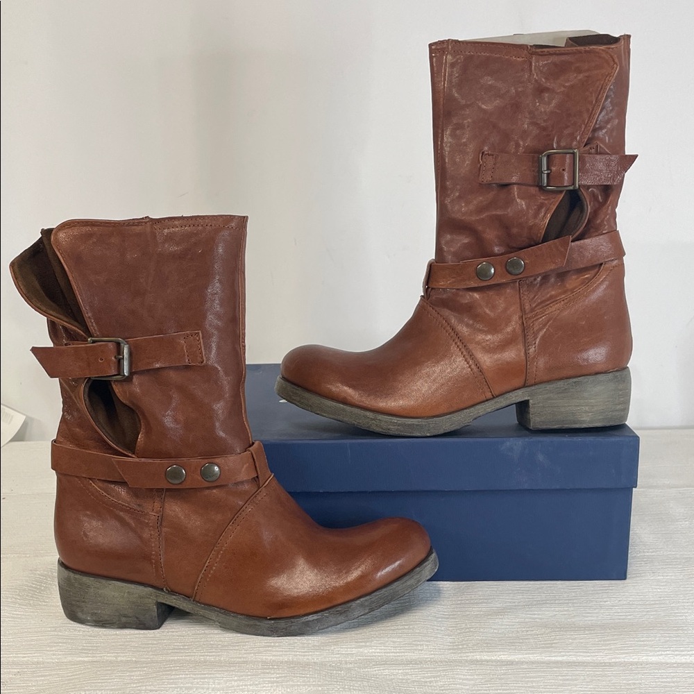 Massimo Matteo Women's Soft Leather Biker Boots FTL-08-039